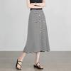 Demana Classic Stripe A-Line High-Waist Mid-Length Skirt