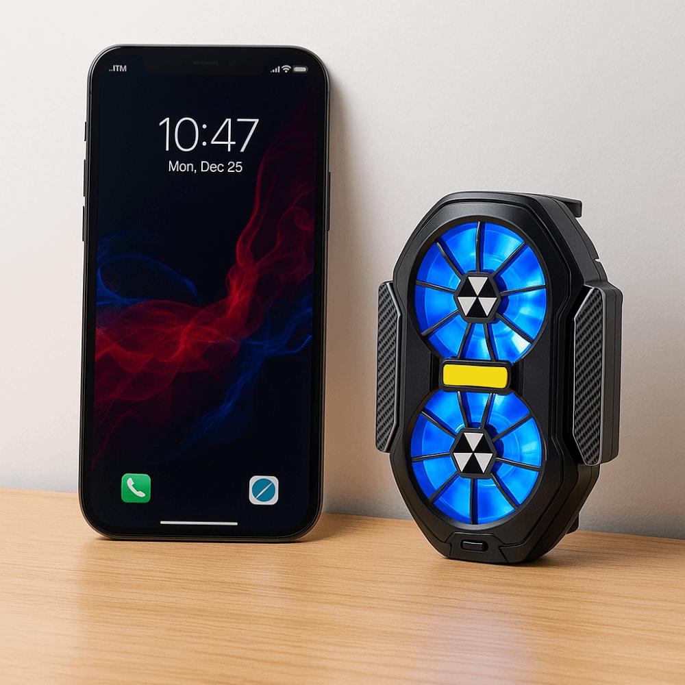 With Blue Light Mobile Phone Cooler Air Cooling Dual Fan Radiator E-sports Live Streaming