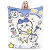 Chiikawa Catoon Flannel Blanket Grabber Kawaii Customized Throw Blankets for  Sofa Bedding Lounge 125*100cm Bedspread
