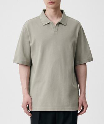 Slit Neck Pique Polo Shirt [Pistachio]