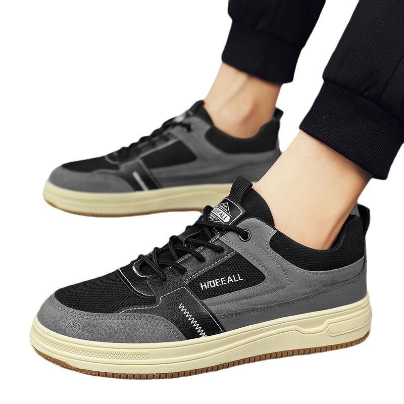 Men's Shoes for Summer New Breathable Hong Kong Style Versatile Dirt-resistant Mesh Shoes Trendy Lightweight Soft Sole Sports Casual Shoes