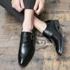 Mode Luxus Lederschuhe Herren Slipper mit Schnallen Lässige Herrenschuhe Britischer Stil Dicke Sohle Lackleder Weiche Schuhe Mokassin