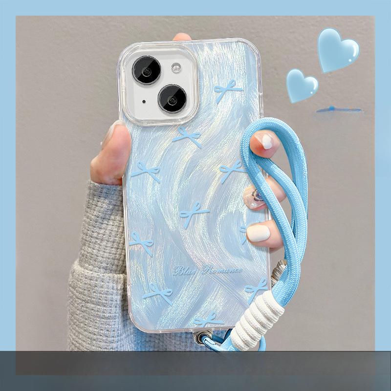 

Подходит для чехла для мобильного телефона Opporeno11 Vivos18 с подставкой-бантом, шнурком, Xiaomi 14, из IMD с перьевой пряжей, женский Redmi Note 9 Pro