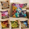 CCookie Run Kingdom Cushion Cover Silky Short Plush Invisible Zipper Dustproof Sofa Pillow Case for Home Decor