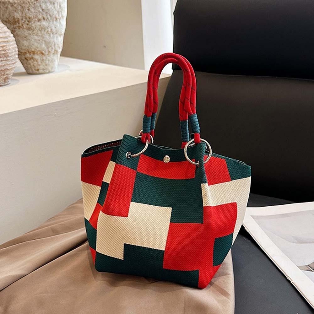 Милая женская вязаная сумка-кошелек в полоску с цветочным принтом, сумка для поездок на работу, высококачественная маленькая сумка с принтом, для школы Style 3