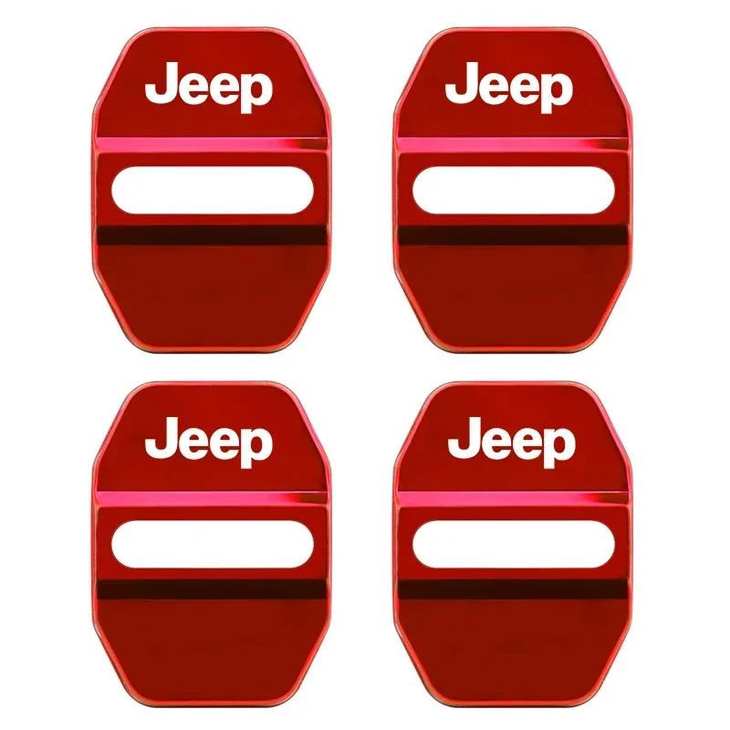For Jeep 4 PCS/Set Fashion Stainless Steel Car Covers Door Lock Protecting Cover For Jeep Renegade Compass Patriot Cherokee W