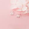 Kleine Prinzessin Krone Ohrstecker Damen Einfache Temperament Ohrringe Leicht Eingelegte Zirkon Ohrringe