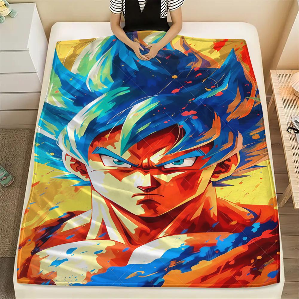 Dragon Ball Super Print Flannel Blanket, Versatile Use for Sofa Bed Chair, Picnic Travel, Warm Bedroom -HE10