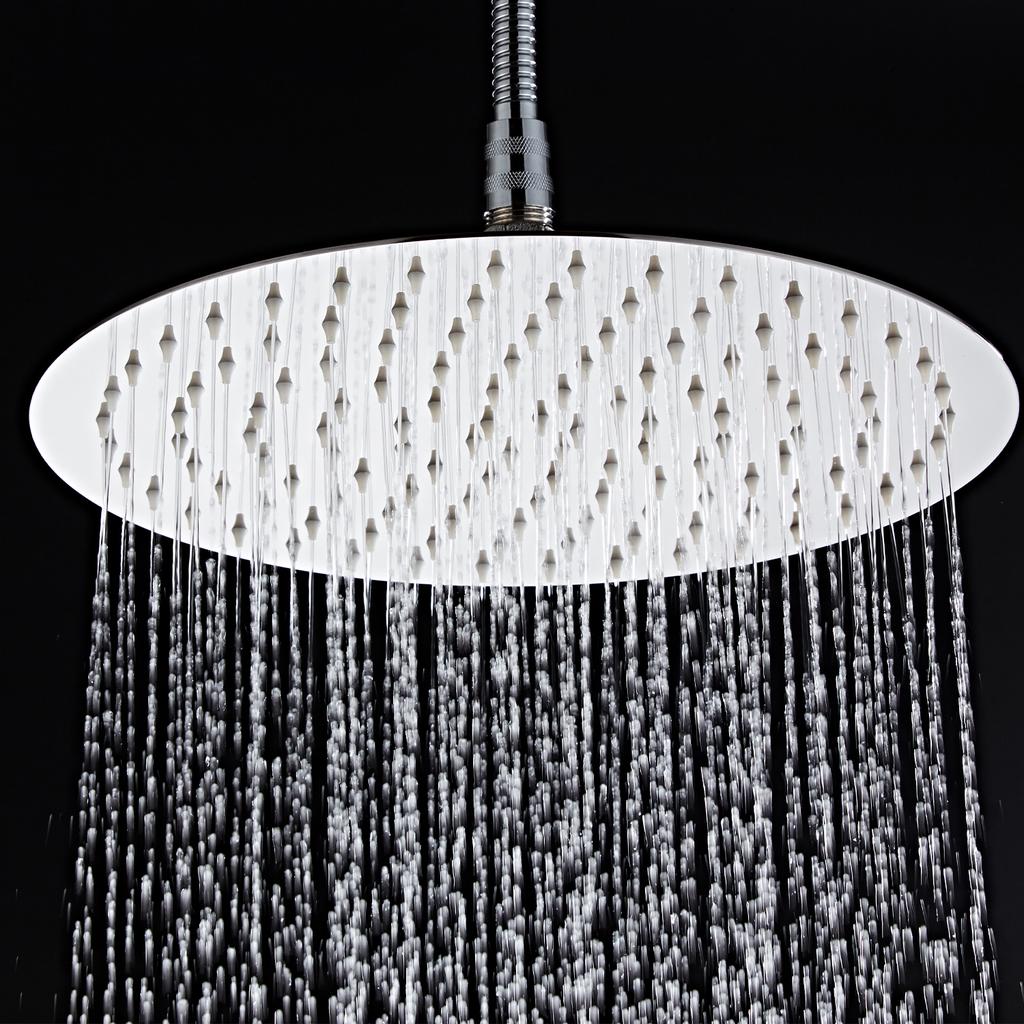 304 Stainless Steel Ultra Slim Modern Rainfall Shower Head & Freestanding Bathtub Faucet for Bathroom 4-12 Inch Sizes