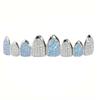 Attractive 8 Point Zirconia Teeth Grillzs Permanent Metal Body Jewelry Exemplary For Weddings Parties