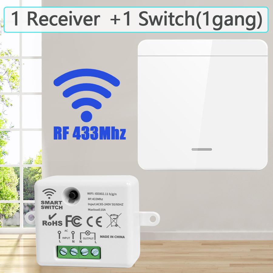 RF433Mhz Wireless Switch 1/2/3 Gang 86 Wall Panel Transmitter Safety Light Switch AC 85-265V Relay Receiver For Home Led Light