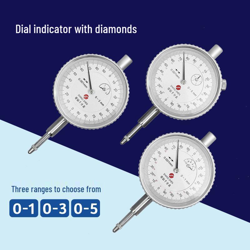 Mechanical Dial Indicator with Strong Magnetic Base, 0-5 Range, 0.001 Precision