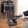 Retro Crazy Horse Genuine Leather Travel Storage Box for Glasses, Watches, and Jewelry - Drop-Proof and Multifunctional