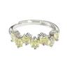 Small Fresh Yellow-Green Zircon Butterfly Flower Row Diamond Ring, Cool Feeling, Light Luxury, High Sense, Niche Colored Treasure Ring Woman