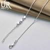 925 Sterling Silver Heart-shaped Snake Chain Necklace Fashion Wedding Jewelry