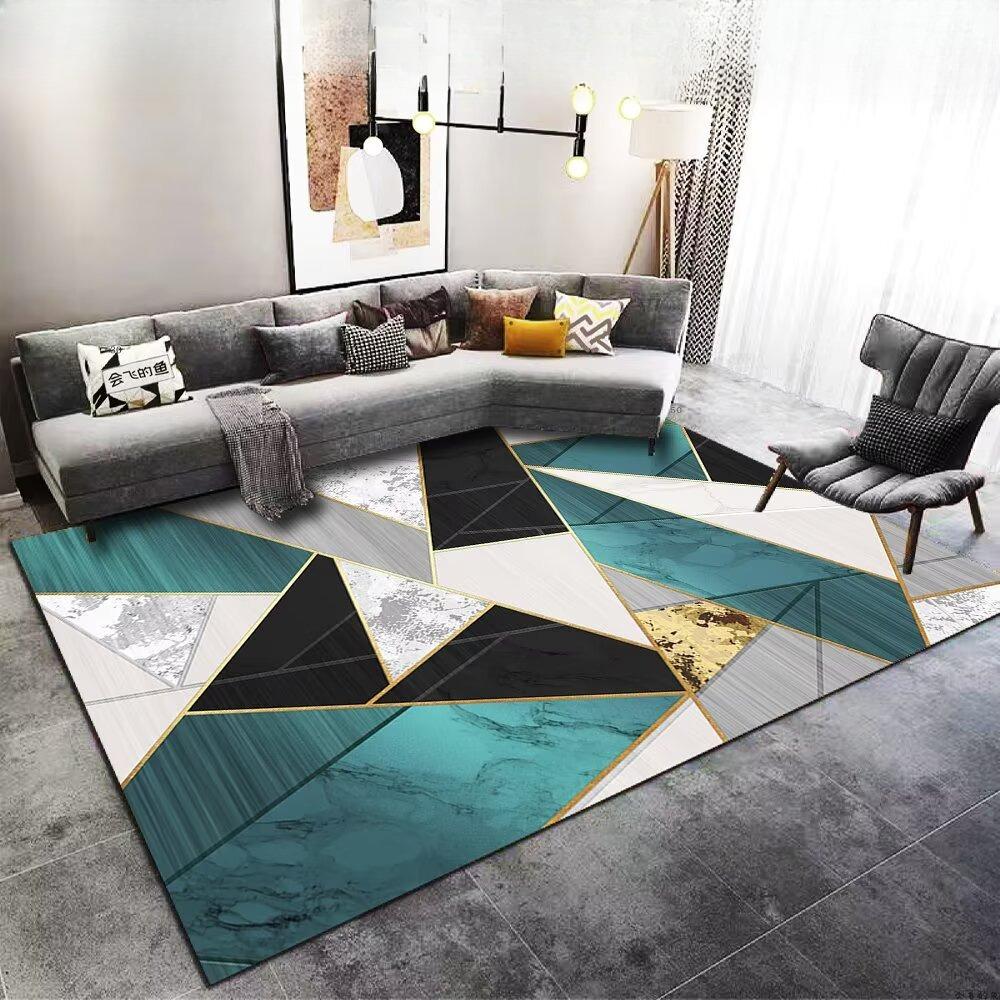 European Geometric Carpet for Living Room Modern Nordic Luxury Decoration Home Rugs for Bedroom Non-slip Easy Cleaning Floor Mat