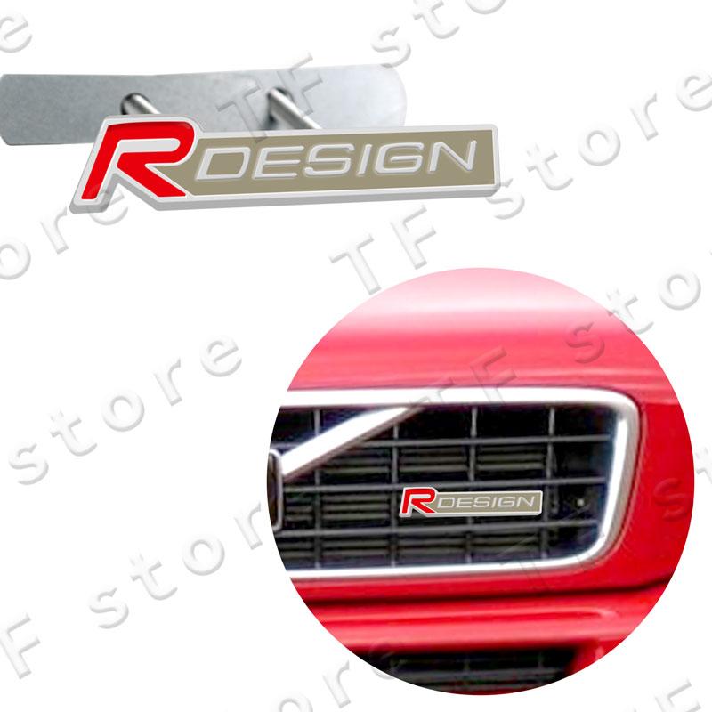 R Design Logo Car Front Grille Emblem Sticker For Volvo XC60 XC40 XC90 S40 S60 C30 V60 Car Side Fender Rear Trunk Badge Decor