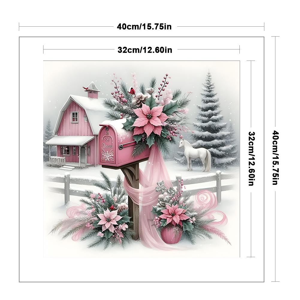 Scenery Printed Cross Stitch Kit 40x40cm DIY 11CT Embroidery Craft Set Decor