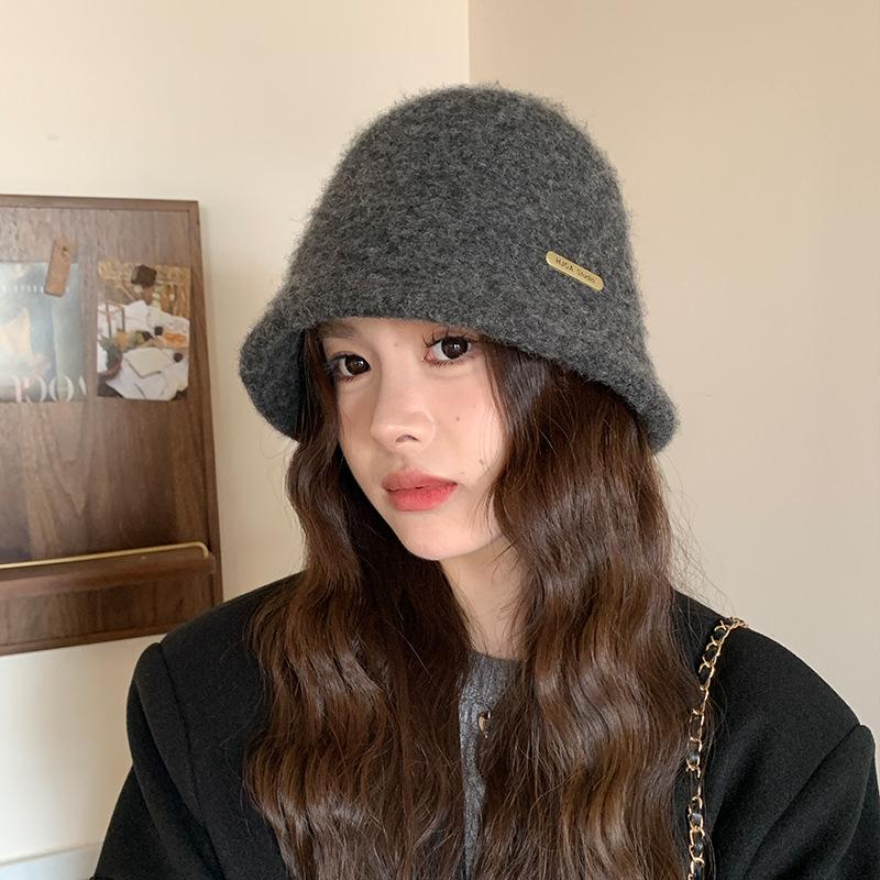 Women Winter Reversible Bucket Hat Warm Vintage Fisherman Cap Japanese Cute Girls Casual Outdoor Sports Fisherman Cap