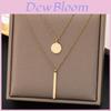 Geometric Double Layer Pendant Necklace For Women With Silver Plated Zinc Alloy Chain