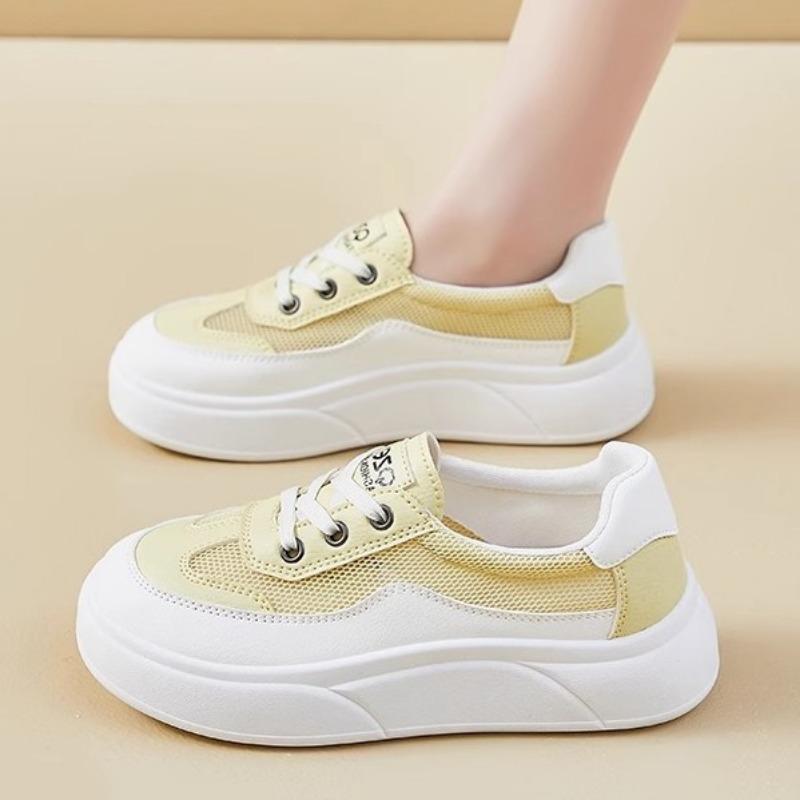 

Mesh thick-soled lightweight board shoes women s new summer lightweight casual sports little white shoes breathable women s shoes 40 жёлтый
