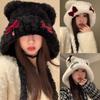 Bowknot Bear Ear Hat Warm Ear Flap Hat Ear Protective Cap Cold Weather Beanies