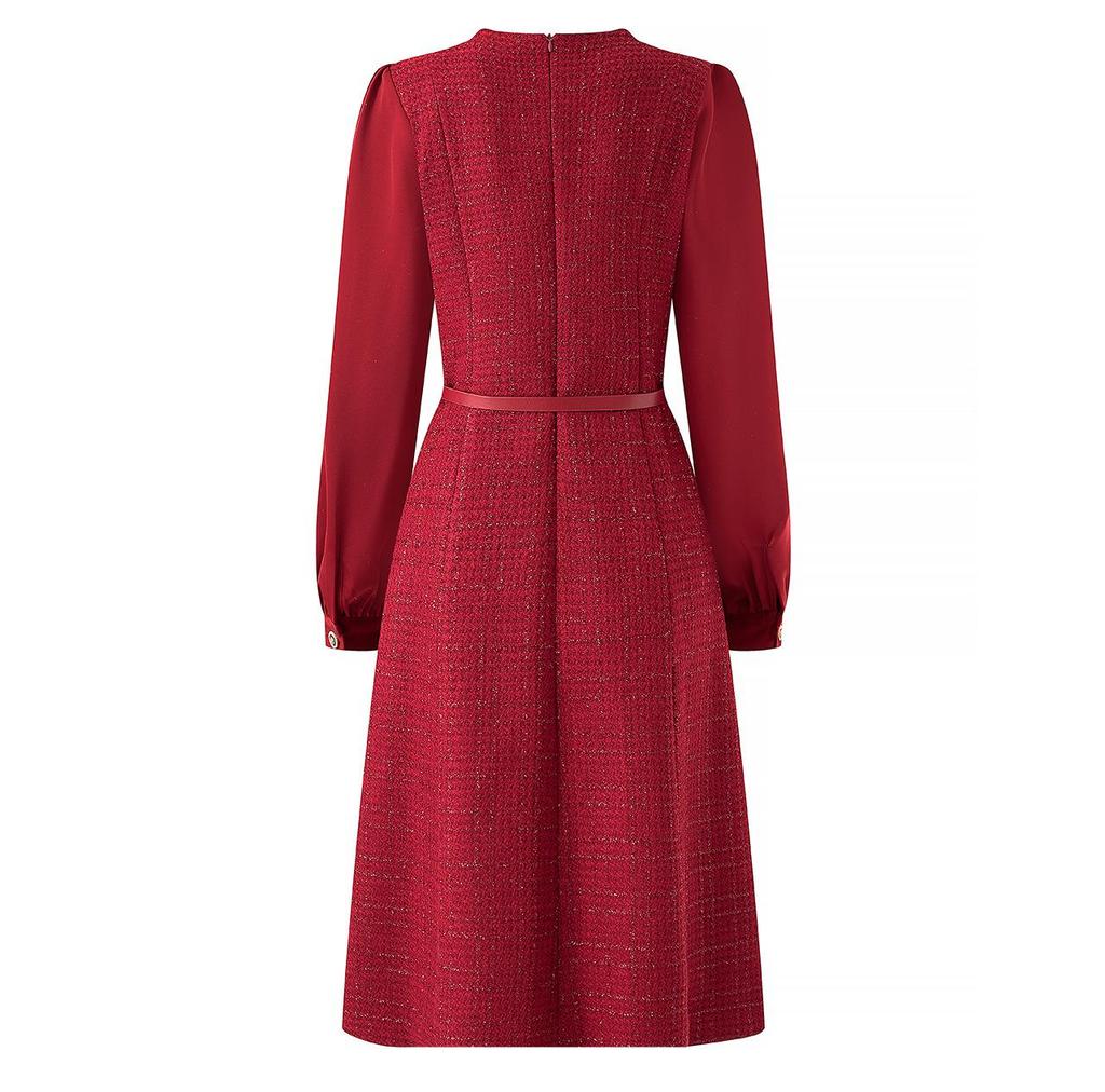High-End Lurex Tweed Autumn/Winter Banquet Gown Dress - Nanyou Collection