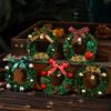 Mini Christmas Wreath Hanging Bell: Festive Car, Tree, and Window Decoration Pendant