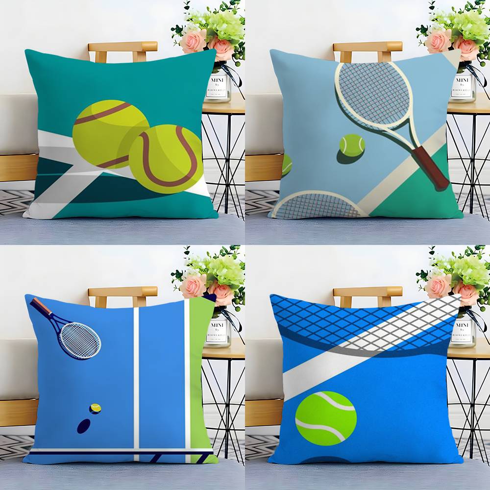 Love Tennis Art Pillow Case Plush Fabric Soft Double Sided Print Home Sofa High Quality Cushion Cover Throw