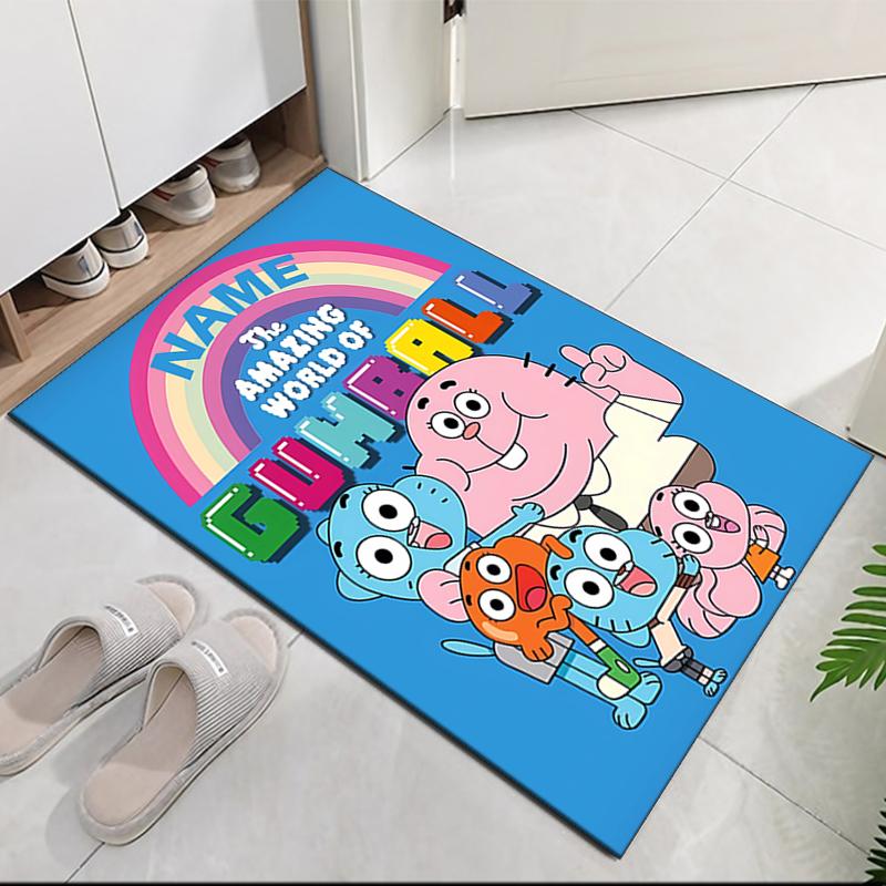 Benutzerdefinierter Name Der Erstaunliche Welt von Gumball Bedruckter Teppich, für Bürostuhl Wohnzimmer Schlafzimmer Küchenraum Dekor Geschenke.