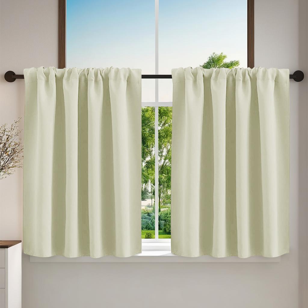 1 Place Bohemian-Style Thickened Short Curtain Rod PocketThermal Insulated Room Darkening Curtains Form Living Room, Bedroom, Study, Car, Kitchen