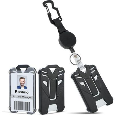 Retractable Badge Holder and Heavy Duty Badge Keychain with Belt Clip Tactical ID Card Holder