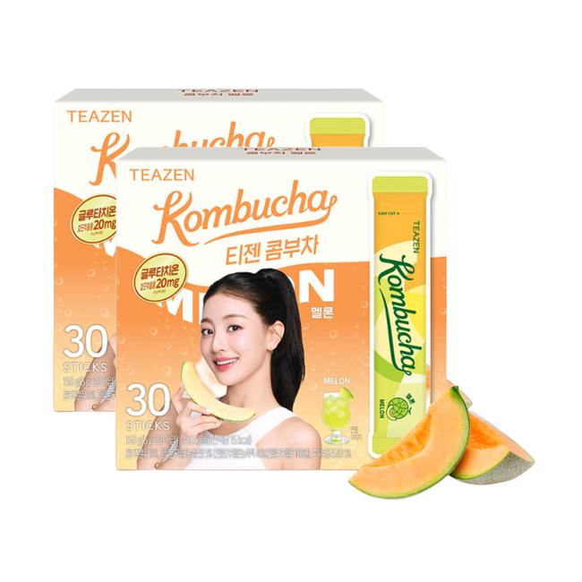 Teazen Kombucha Melon Glutathione 30 Sticks, Plum Alpha-CD 30 Sticks (12 Options)