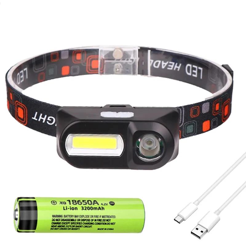Mini LED Strong Light Headlight USB Charging Waterproof Outdoor Camping Night Fishing Long Range Headlight Wearing Light