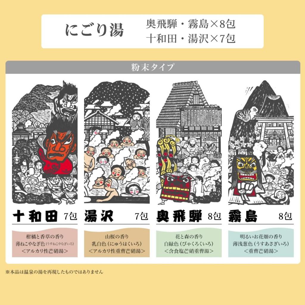 Tabinoyado Medicated Bath Salts 62 8 Varieties Total Clear and Cloudy Hot Individually Assortment, Packets, Springs, Gift, Wrapped, Quasi-drug