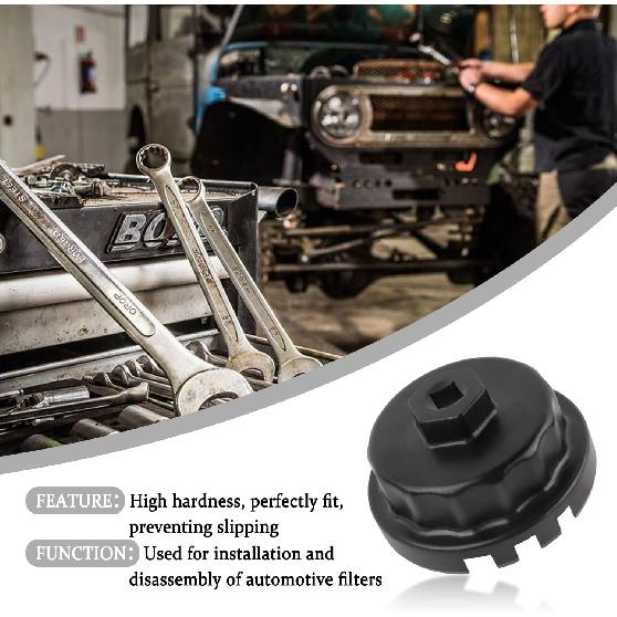 64Mm Oil Filter Wrench,Aluminum Alloy Quickly Oil Filter Removal Tool Compatible With Lexus Toyota Tundra RAV4 Sienna 2.5L To 5.7L Engines Oil Filter