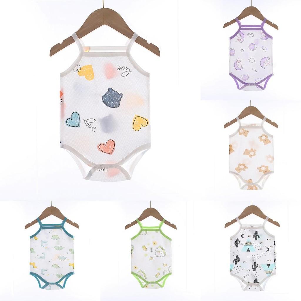 Baby Summer Cotton Sleeveless Romper With Triangular Style For Newborns