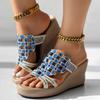 Women'S Sandal Women'S Slope High Heel Sandals Lightweight Diamond Sandals Sandales Femmes éTé