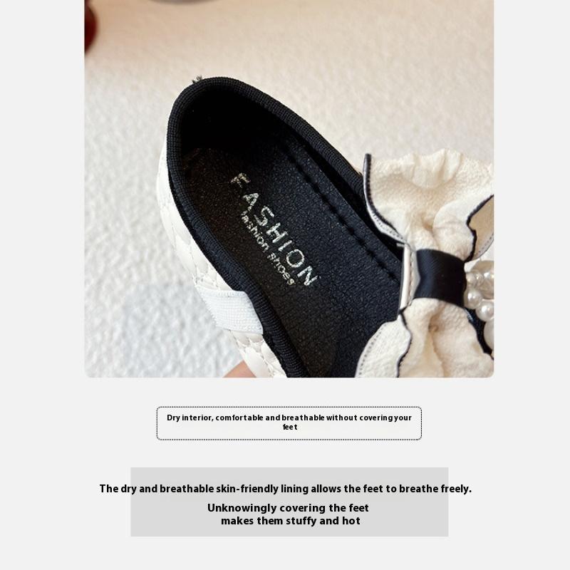 New Spring and Autumn Girls' Fashionable and Comfortable Soft-soled Leather Shoes