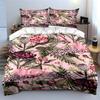 Exquisite pink floral pattern Print Bedding Set 1 Duvet Cover 2 Pillowcases for Adult and Children Luxury Gift Full Size