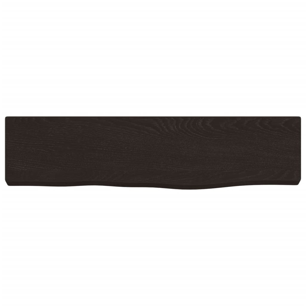 Wall Shelf Dark Brown 40 X 10 X 2 Cm Solid Oak Treated
