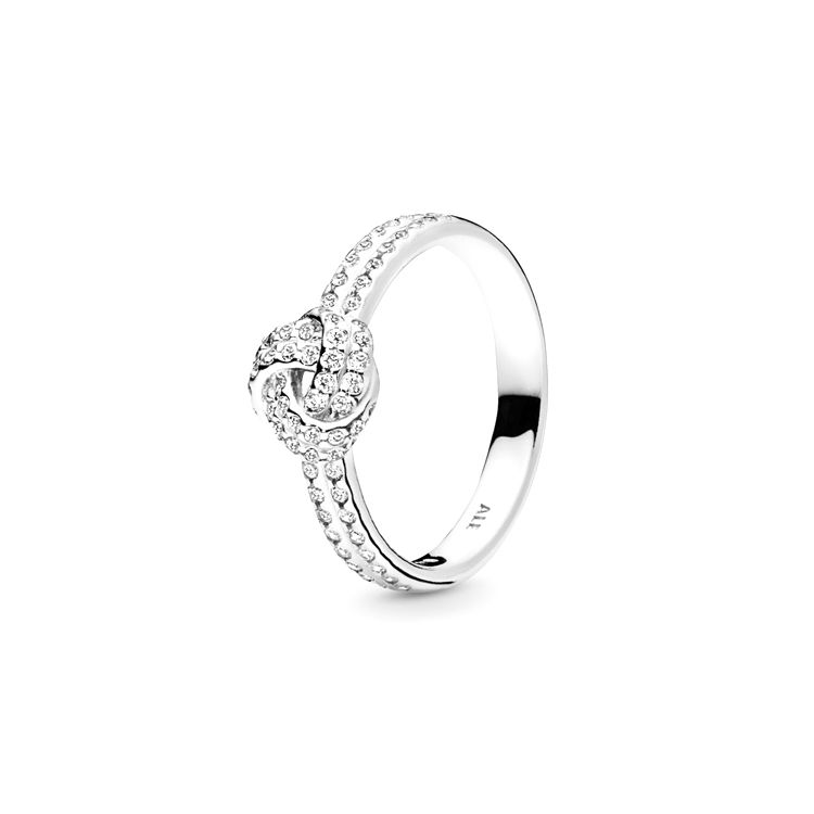 Pandora Twinkling Knot 925 Silver Ring Women rings 190997CZ 54