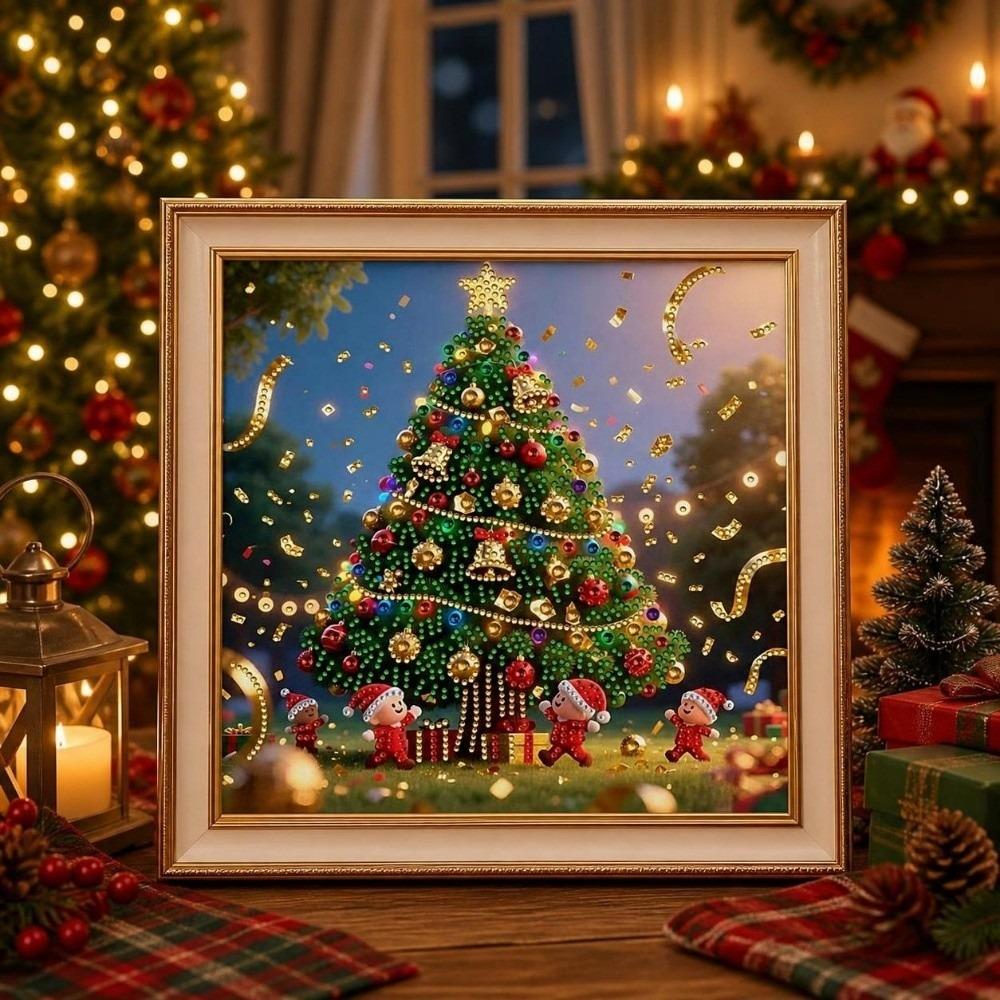 Single-Sided Drill Christmas Rhinestone Painting Art Kit Window Pendants