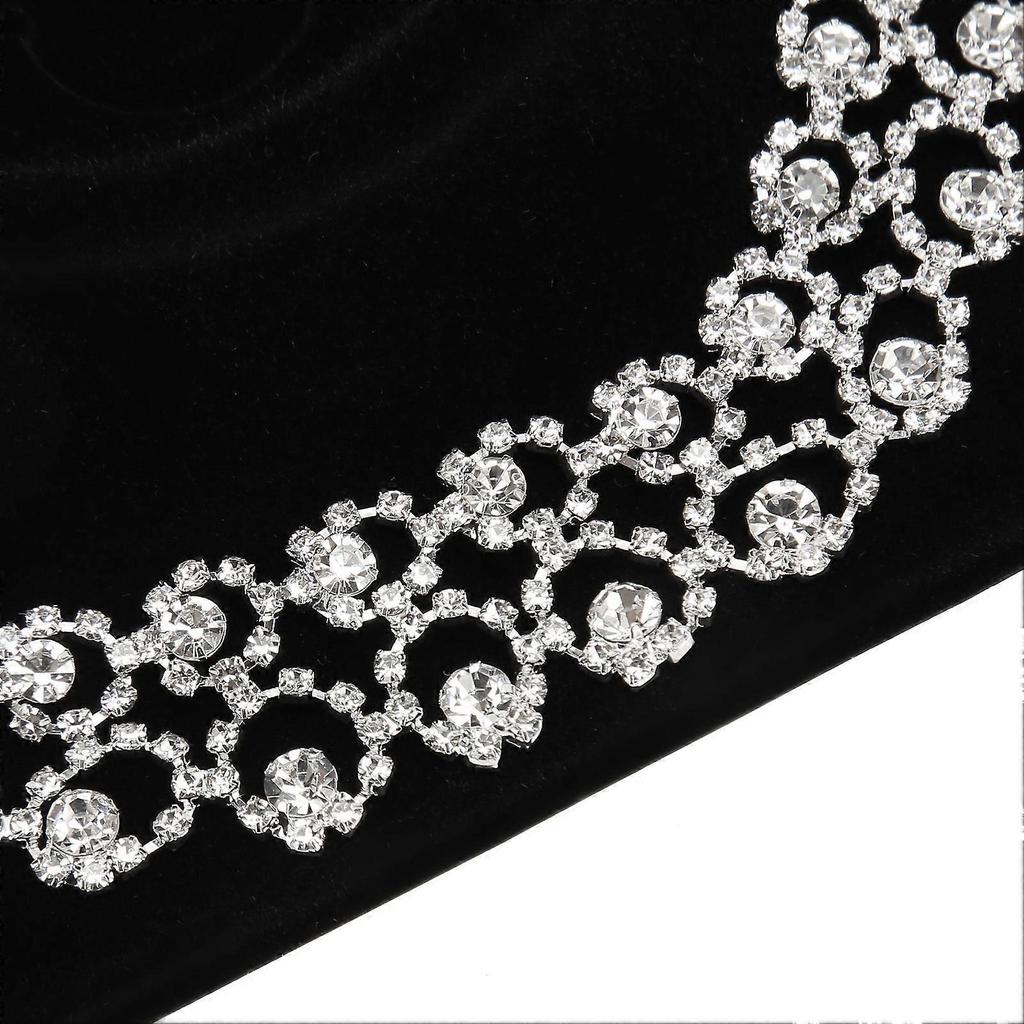 Bride Jewelry Set Rhinestones Elegance Luxurious Silver Wedding Jewelry Sets for Women for Daily Wear Ceremony Silver
