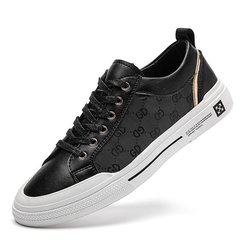 

Autumn men s shoes 2025 new breathable casual fashion board shoes European station trendy shoes Korean version versatile men s shoes 44 чёрный