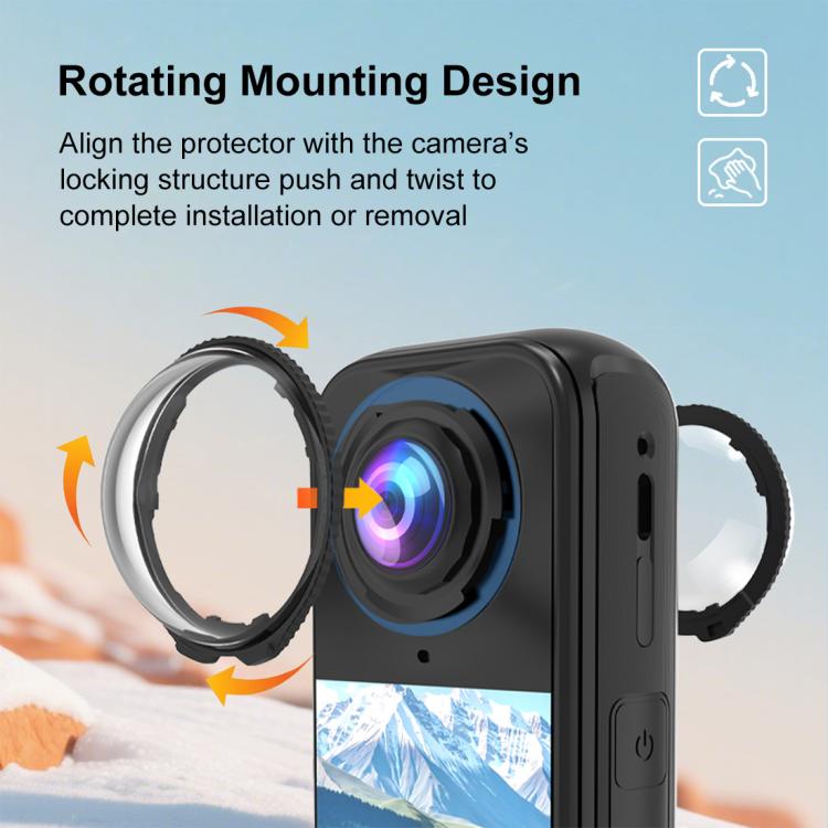 For Insta360 X4 Air PULUZ Rotation Optical Glass Lens Guard  Protective Cover (Transparent)