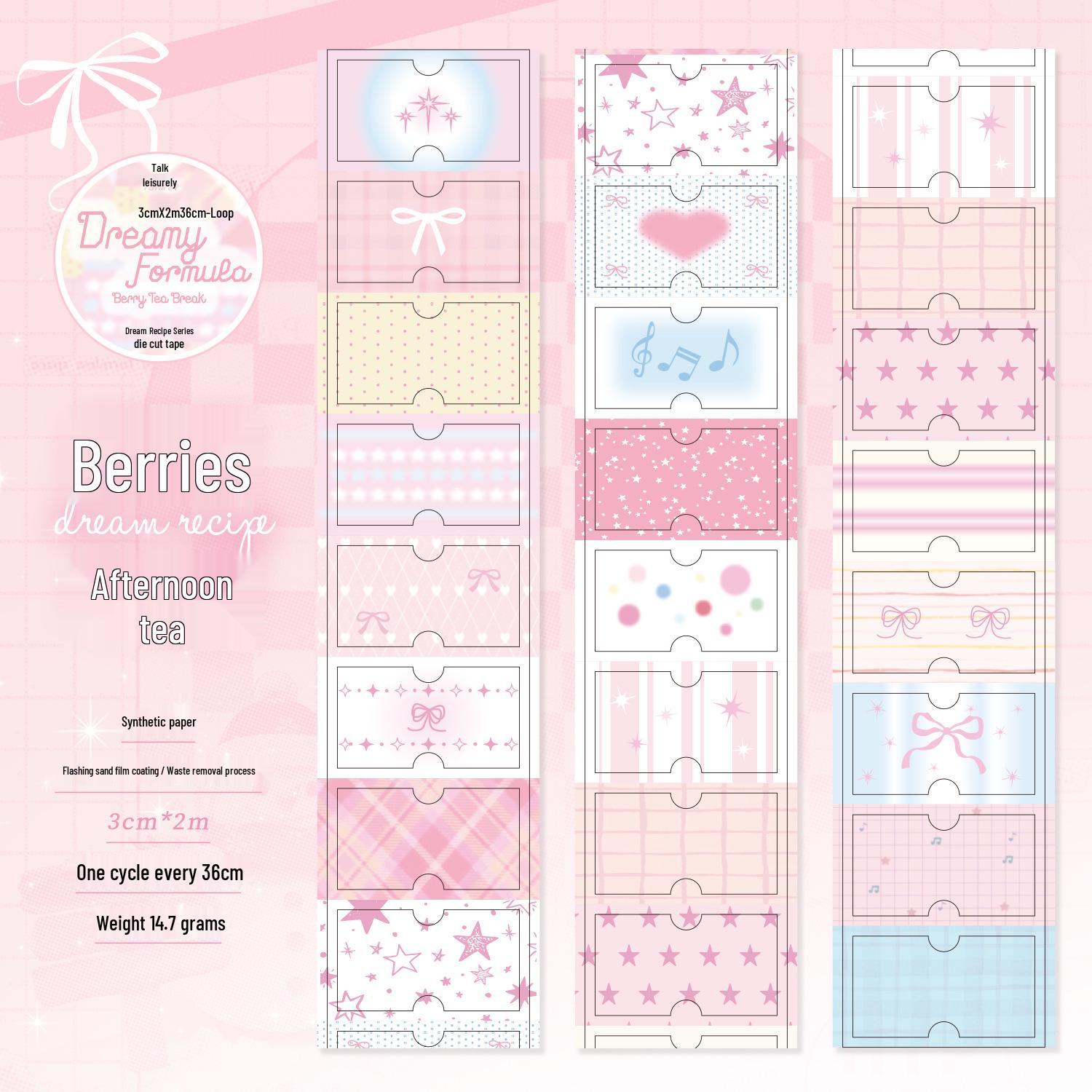 

Yu Xian Tag Die-cut Tape - Dream Recipe Series: 6 Unique Styles for Fresh Handbook Decoration & Collage.