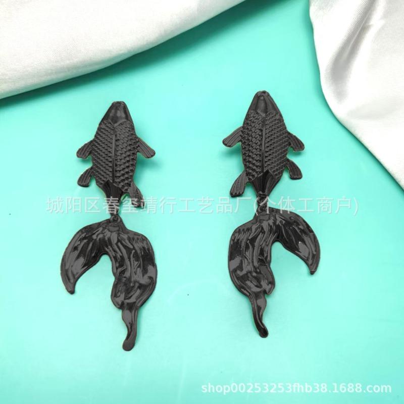 Koi stud earrings, goldfish jewelry, exquisite charm, niche elegance