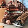 Kraciasty sweter męski Harajuku Y2K Korea Style Moda Ciepły sweter męski Wysokiej jakości męskie swetry świąteczne Męskie tkaniny
