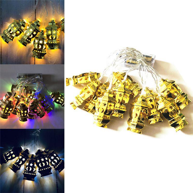 Eid Ramadan Mubarak Lantern Led Fairy String Light Moon Star Islam Decor Muslim
